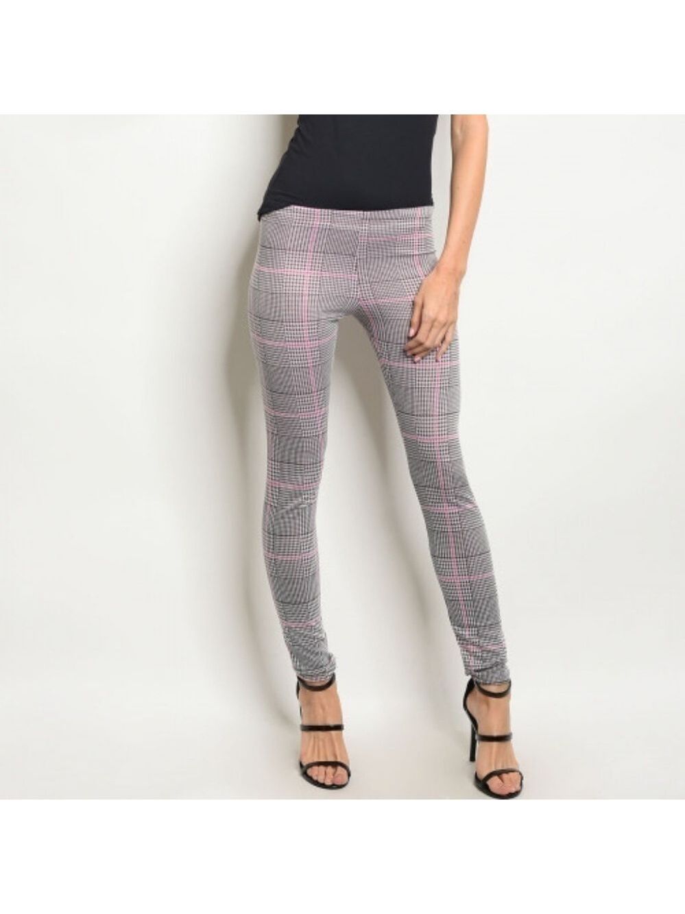 Pink and Black Plaid Pants